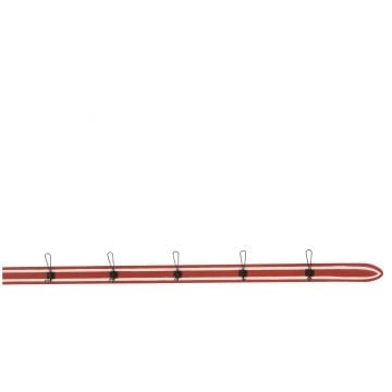Kapstok ski 5 haken hout rood/wit