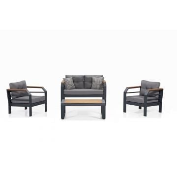 Moderne loungeset voor buiten | Woody Fashion | Grijs Zwart
