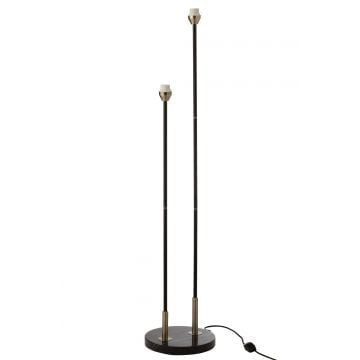 Voet lamp staand bollie staal/marmer zwart