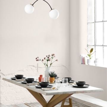 Tatum kroonluchter | Metalen frame en glazen kap | 51 x 15 cm, Wit Zwart