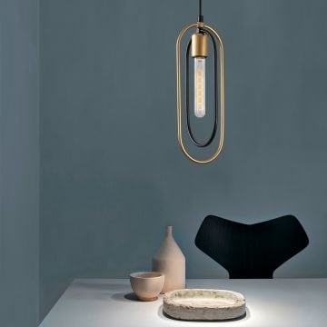 Tatum kroonluchter | metalen behuizing | in hoogte verstelbaar | zwart goud