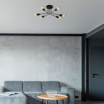 Tatum kroonluchter | 60 x 60 cm | metalen behuizing | zwart