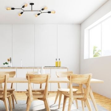 Tatum kroonluchter | metalen behuizing | 95 x 48 cm | zwart