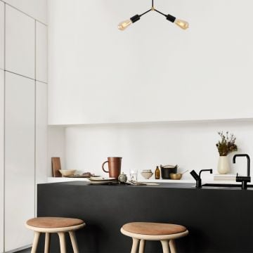 Tatum Zwarte Kroonluchter | Metalen Behuizing | 34x10 cm