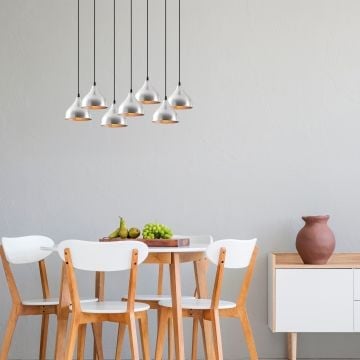 Tatum kroonluchter | metalen behuizing | in hoogte verstelbaar | zilver
