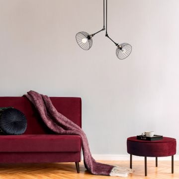 Tatum kroonluchter | metalen behuizing | zwarte afwerking