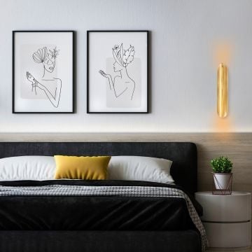 Wandlamp Tatum - 8x13x40cm - ijzer - goud