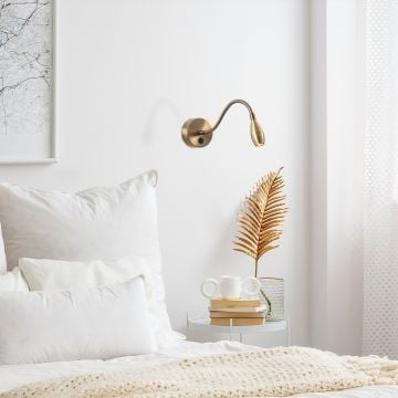 Metalen wandlamp Tatum | Vintage | In hoogte verstelbaar | 8 x 38 cm