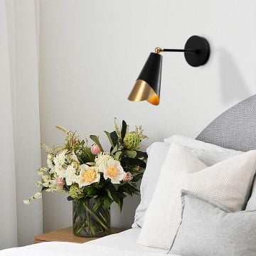 Tatum Wandlamp | Metalen Behuizing | Zwart Vintage