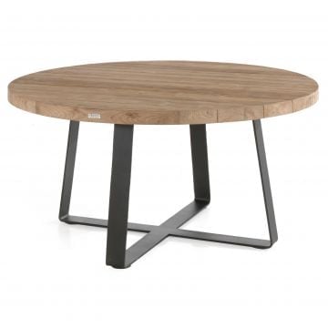Tuintafel Margarite Ø130 - zwart/teak