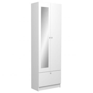 Kolomkast Fares 59cm met 2 deuren & 1 lade - wit 