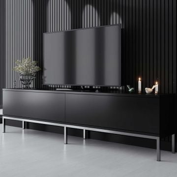 Houten Fashion TV-meubel | 100% Melamine Laag | Zwart Zilver