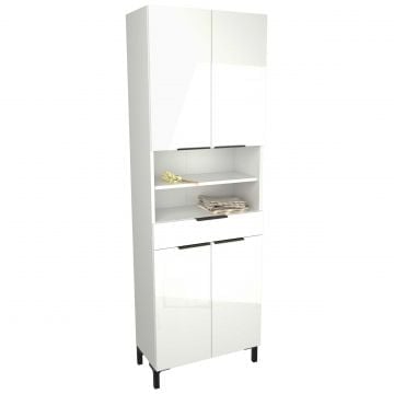 Kolomkast Glam 60cm 4 deuren & 1 lade - hoogglans wit