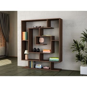 Houten Kunst Boekenplank | Melamine Gecoat | 18mm Dik | 124 Breedte | Wengé