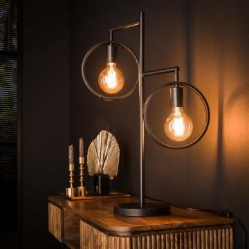 Tafellamp Rien voor 2 lichtbronnen-houtskool