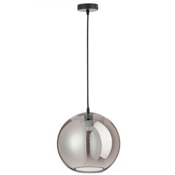 Lamp bol glas spiegel zilver large