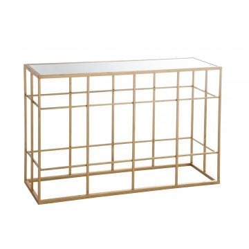 Console spijlen metaal/glas goud