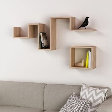 Woody Fashion Wandplank | 100% Melamine Gecoat | Eiken | 116x45x20 cm