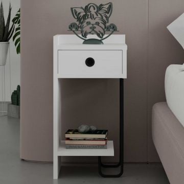 Stijlvol Wit Nachtkastje | Woody Mode | 100% Melamine Gecoat