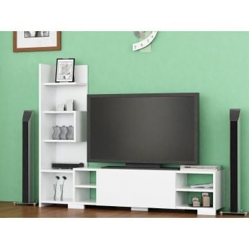 TV-meubel Woody Fashion - 160x29x150cm - 1 klapdeur - wit