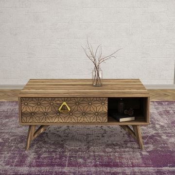 Tera Home Salontafel | Melamine Gecoat | Notenhout | 18mm Dikte