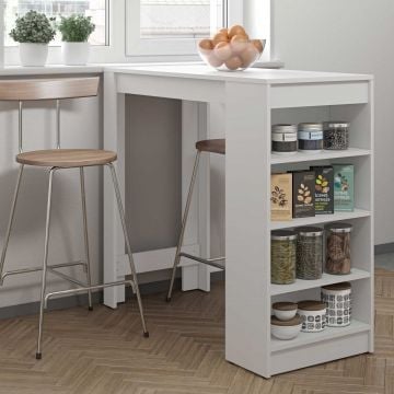 Bartafel Aravis 115x50 met opbergruimte - wit
