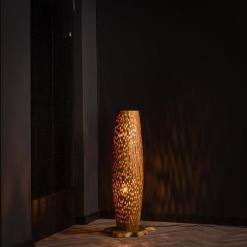 Staande lamp Stefanos 104 cm-gerecycled teakhout 