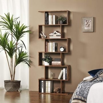 Boekenkast Sybren 6 vakken - bruin