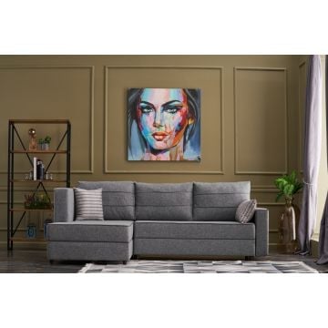 Atelier Del Sofa Hoekbank in Grijs | FIR TREE en MDF Frame, 100% Polyester Stof | 242x88x90 cm