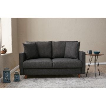 Atelier Del Sofa 2-zitsbank in antraciet polyester stof
