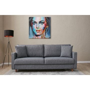 Atelier Del Sofa 3-zitsbank in grijs polyester op FIR/FLAKEBOARD frame