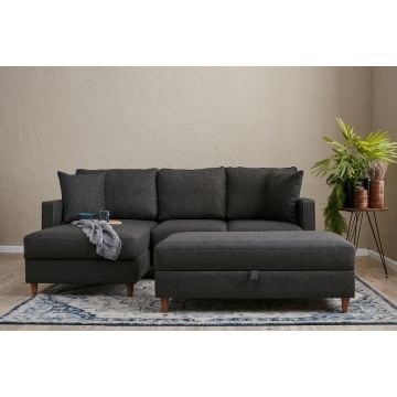 Atelier Del Sofa Hoekbank Antraciet 100% Polyester Schuim Zitting