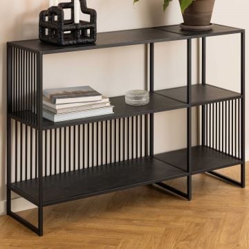 Boekenrek Strington - 120x35x83cm - zwart marmerlook