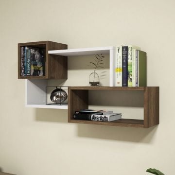 Wandplank Almaren | 100% Melamine | 18mm Dikte | 90cm Breedte | Wit Notenhout