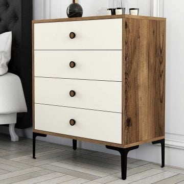 Dressoir Woody | 76 x 40 x 90 cm | Walnoot Crème
