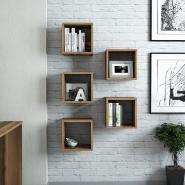 Woody Fashion Wandplank | 18mm Dik | 30x24x30cm | Notelaar
