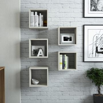 Woody Fashion Wandplank | 100% Melamine Gecoat | 30x24x30 cm | Crème