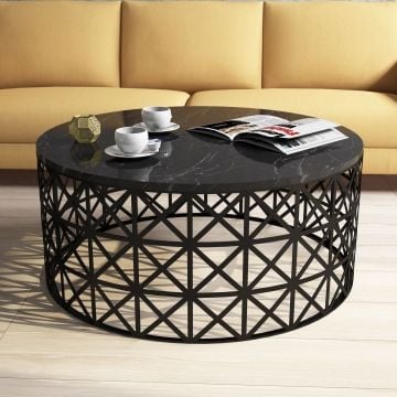 Houten Fashion Salontafel 90x38x90cm | Zwart