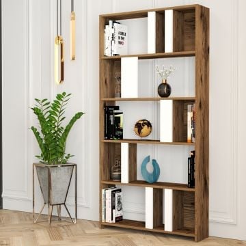 Woody Fashion Walnoot Wit Boekenplank | 100% Melamine | 18mm Dik | 90x180x20cm