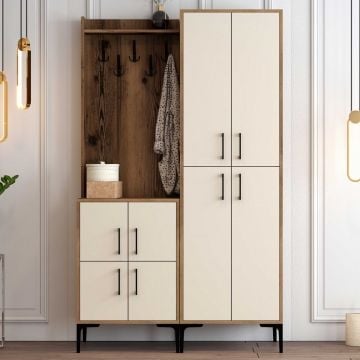 Woody Fashion halkast | 18mm Melamine Gecoat | Walnoot Crèmekleur