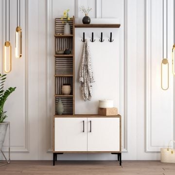 Modieuze vestiaire | 18mm Melamine coating | Walnoot Wit