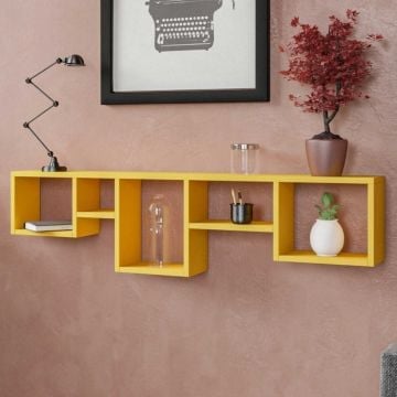 Gele Wandplank | 18mm Dikte | 120x32x17cm | Melamine Gecoat