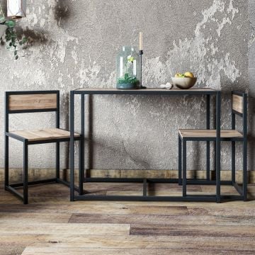 Woody Fashion Tafel en Stoelen Set (3 Stuks) | Atlantic Pine Zwart