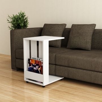 Modieus Wit Bijzettafeltje | 18mm Dik, 37x60x45cm | Melamine Gecoat