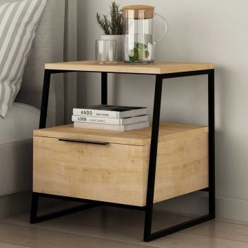 Woody Fashion Nachtkastje | 100% Melamine | Eiken Zwart