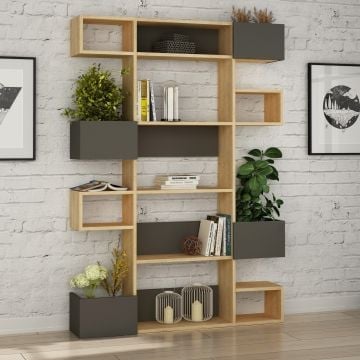 Boekenplank Woody Fashion | 120 x 171 x 20 cm | Oak Anthracite-design