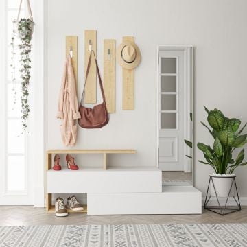 Vestiairemeubel Woody Fashion - 100% Melamine coating - Wit Eiken