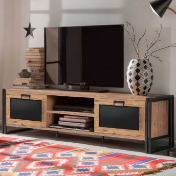 Tv-meubel Taran-Atlantische pijnboom/zwart