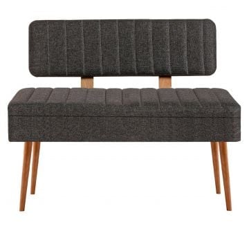 Eetkamerbank Vina - 110x40x82cm - den/antraciet