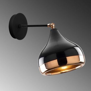 Opviq Wandlamp | 17x28cm | IJZEREN KOPER | Zwart Koper
